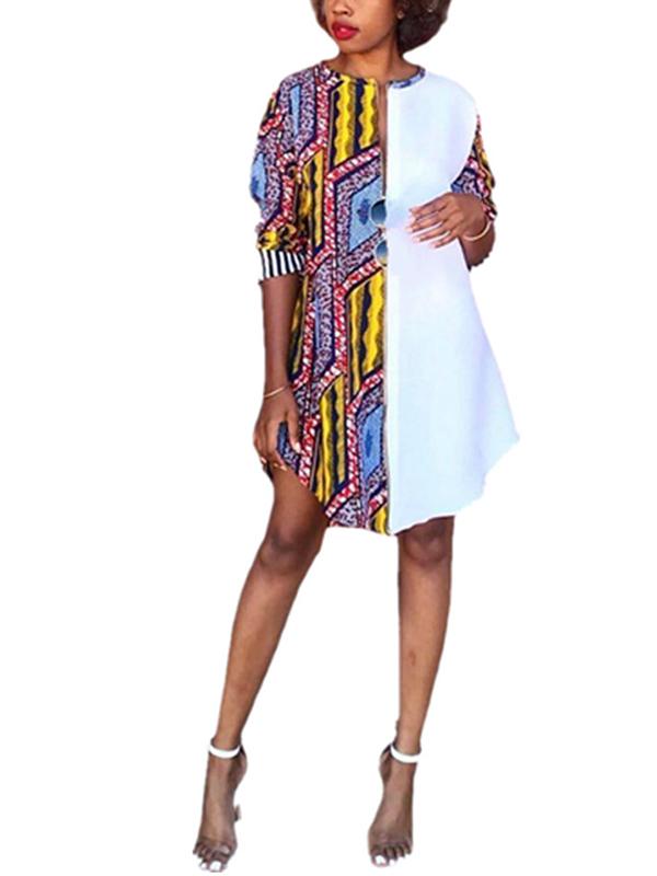 Ethnic Printed Shirt Dress