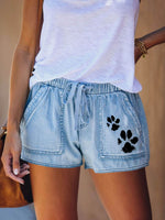 Load image into Gallery viewer, Dog Paw Print Casual Shorts With Pocket
