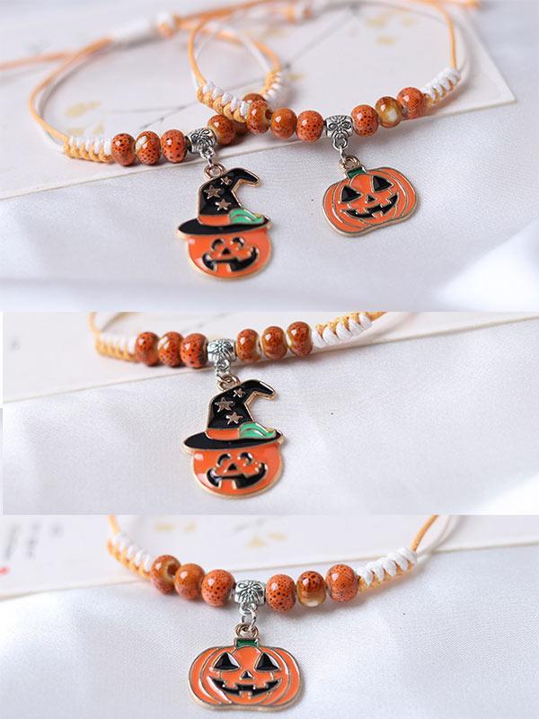 Halloween hand-woven pumpkin bracelet