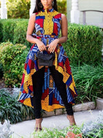 Load image into Gallery viewer, Women&#39;s Printed Sleeveless Irregular Hem Top
