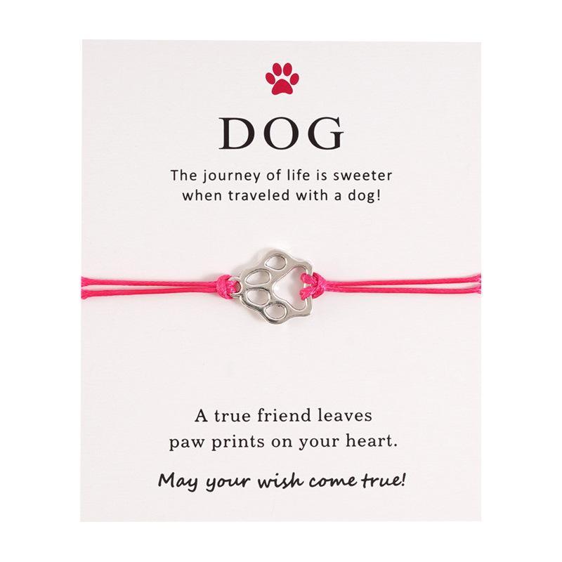 Ladies adjustable bracelet with DOG paw pattern