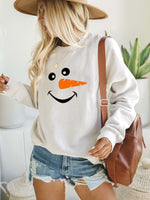 Load image into Gallery viewer, Christmas Snowman Face Long Sleeve Cozy Sweatshirt
