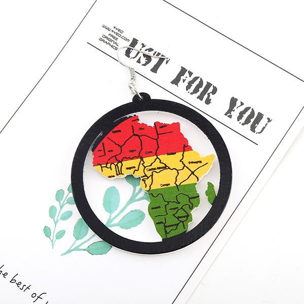 Map Fashion Print Earrings