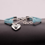 Load image into Gallery viewer, Ladies &quot;infinity best friend&quot; love dog paw pendant bracelet

