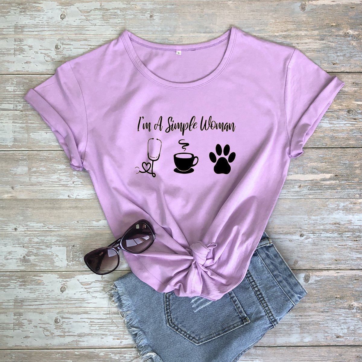 Ladies i'm a simple women print t-shirt