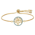 Load image into Gallery viewer, Women&#39;s Faith Tree Of Life Turquoise Gem Inlaid Bracelet
