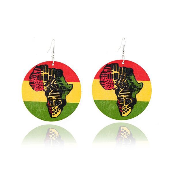Map Fashion Print Earrings