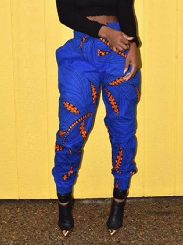 Casual high waist zipper trousers