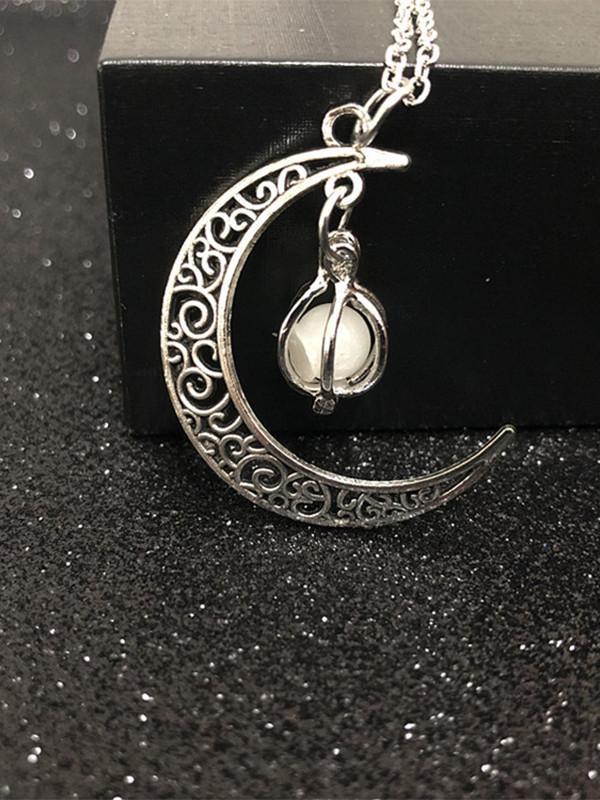 4 colors luminous beads moon pumpkin necklace moon pendant luminous necklace