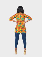 Load image into Gallery viewer, Ethnic Zipper Round Neck Mid-length Split Top
