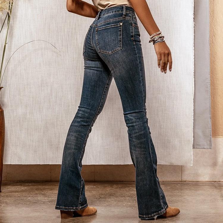 Retro casual solid color jeans