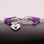 Load image into Gallery viewer, Ladies &quot;infinity best friend&quot; love dog paw pendant bracelet
