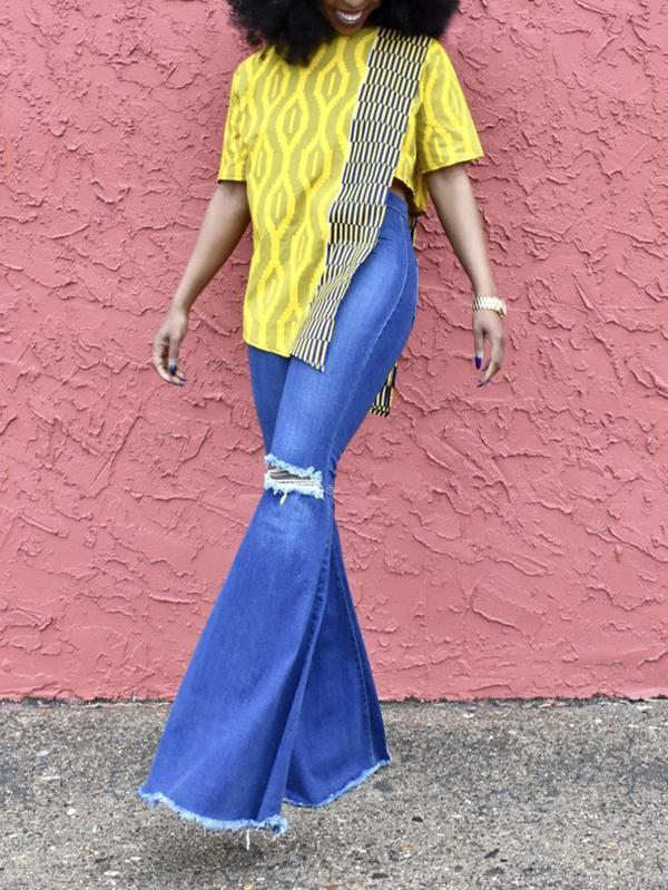 Women's Ethnic Irregular Sleeve Top