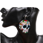 Load image into Gallery viewer, Halloween fear skull earrings

