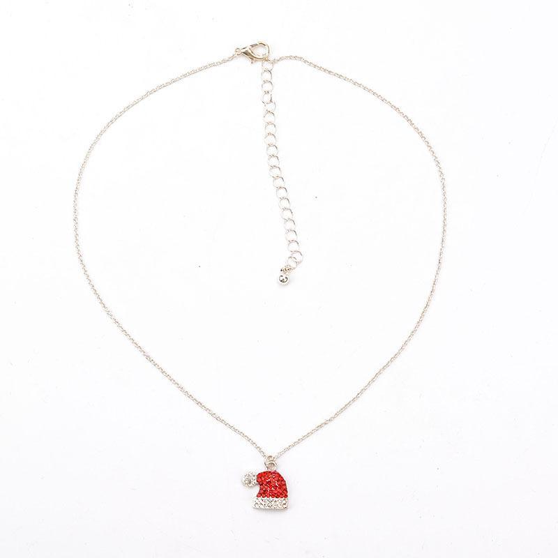 Women's Crystal Christmas Hat Necklace