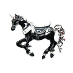 Load image into Gallery viewer, Retro wild black horse unicorn brooch
