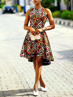 Load image into Gallery viewer, Ethnic print slim sleeveless dress
