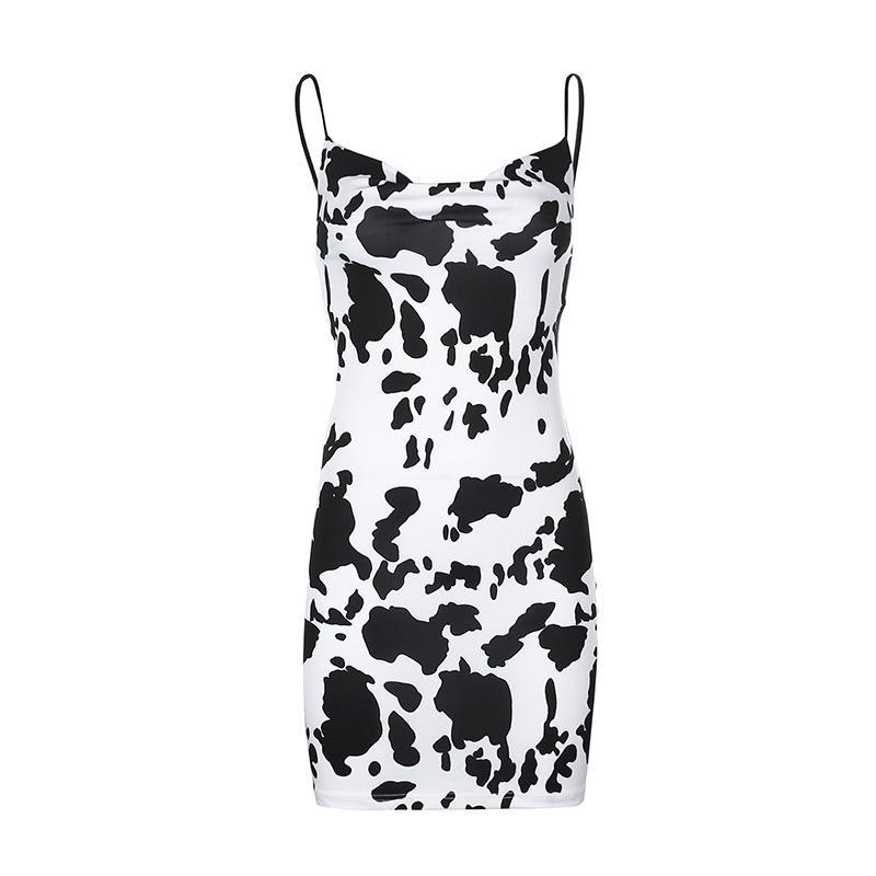 Women's Cow Sling Halter Dress