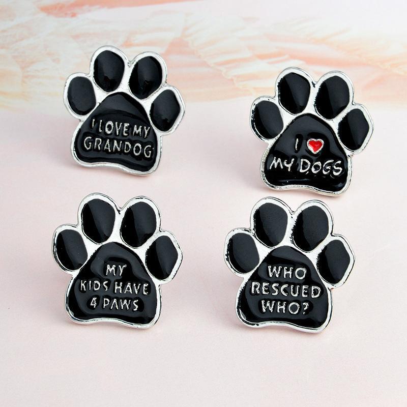 I love my dogs dog paw Brooch