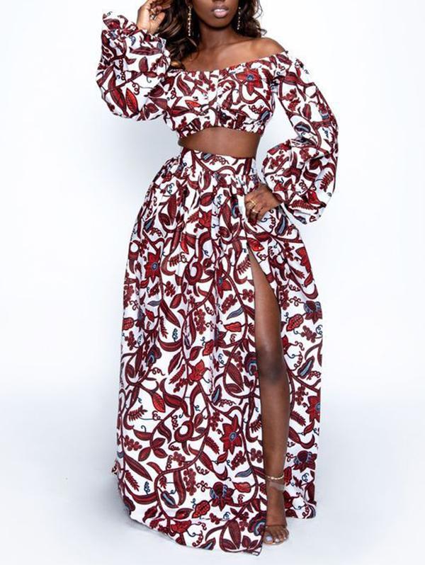 Fashion African Printed Long Sleeve Suits