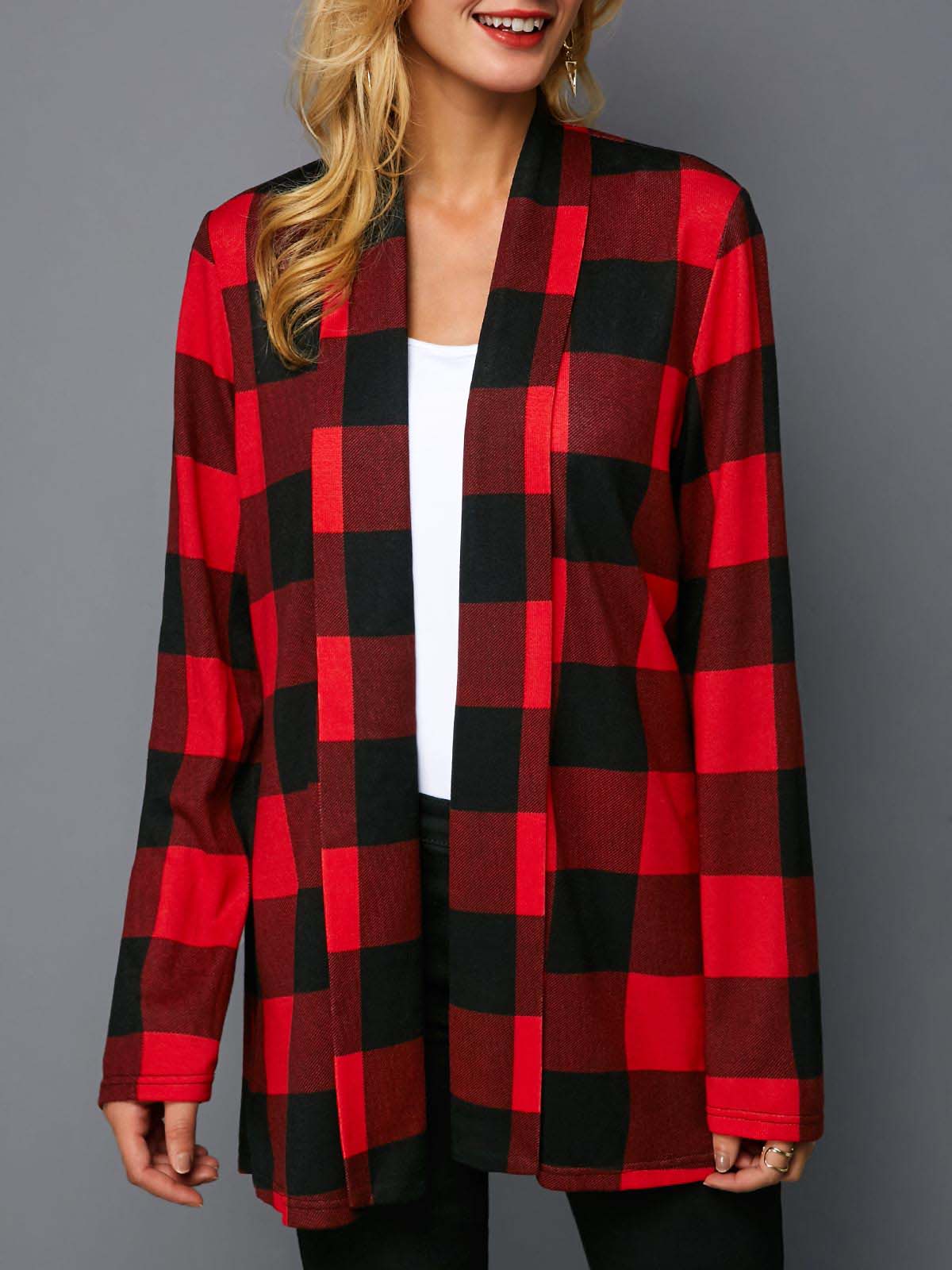 Women's Christmas Plaid Cardigan