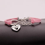Load image into Gallery viewer, Ladies &quot;infinity best friend&quot; love dog paw pendant bracelet
