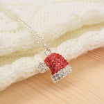 Load image into Gallery viewer, Women&#39;s Crystal Christmas Hat Necklace
