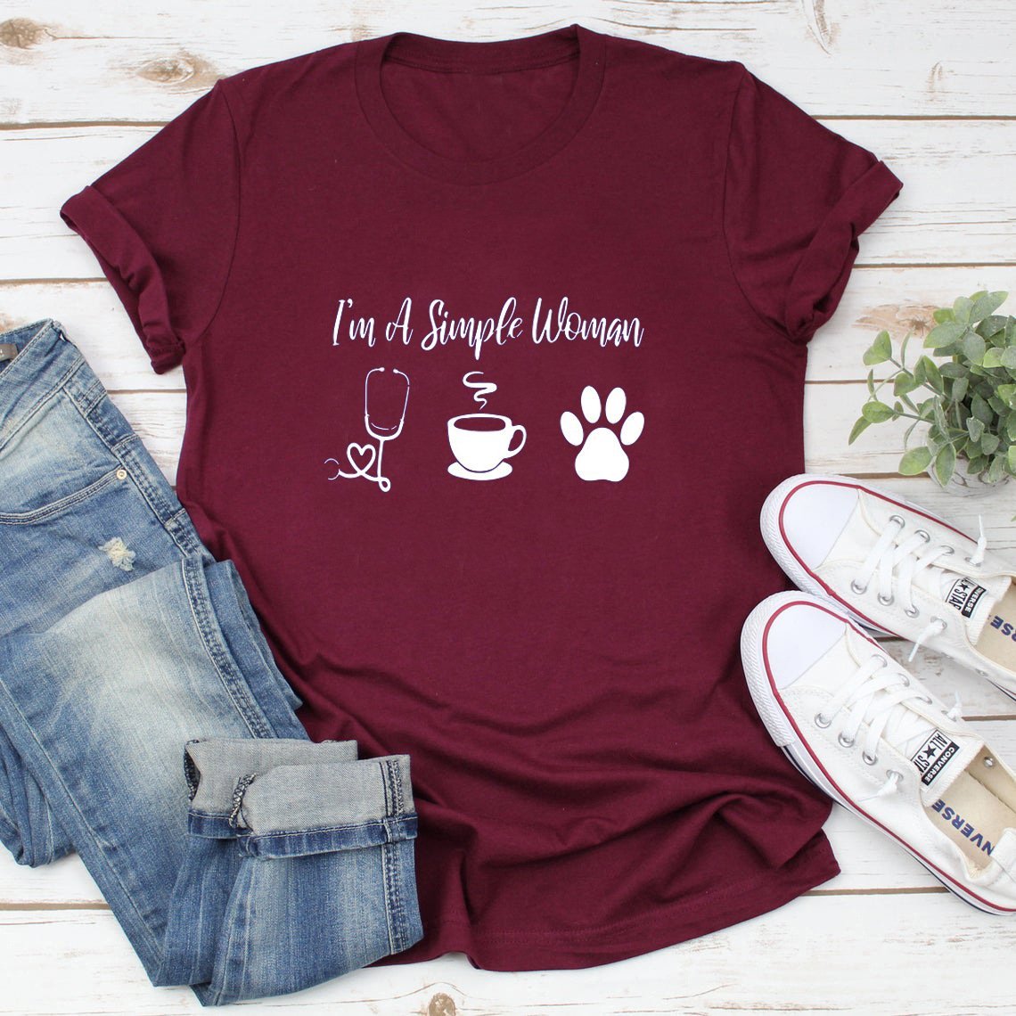 Ladies i'm a simple women print t-shirt