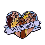 Load image into Gallery viewer, Ladies SISTERS UNITE Feminist Brooch Accessories
