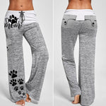 Load image into Gallery viewer, Women&#39;s Dog Mom&#39;s Paw Print Drawstring Pockets Stretch Wide Leg Yoga Pants
