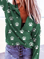 Load image into Gallery viewer, Women&#39;s dog paw print long-sleeved loose sweater
