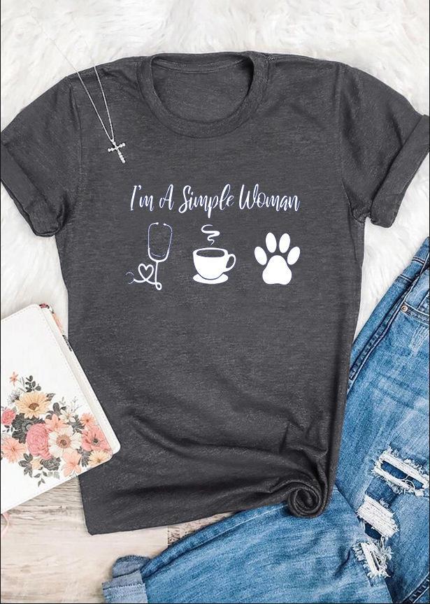 Ladies i'm a simple women print t-shirt