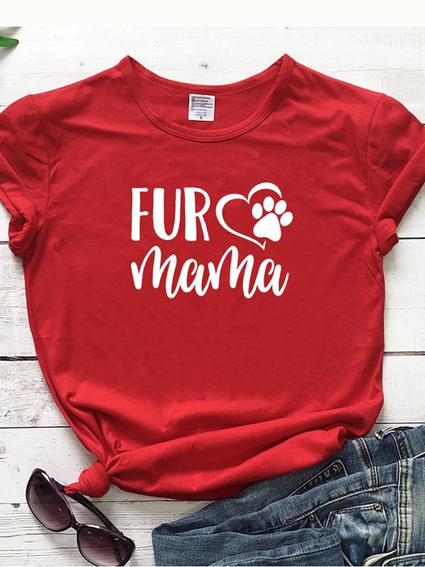 Casual loving dog paw T-shirt