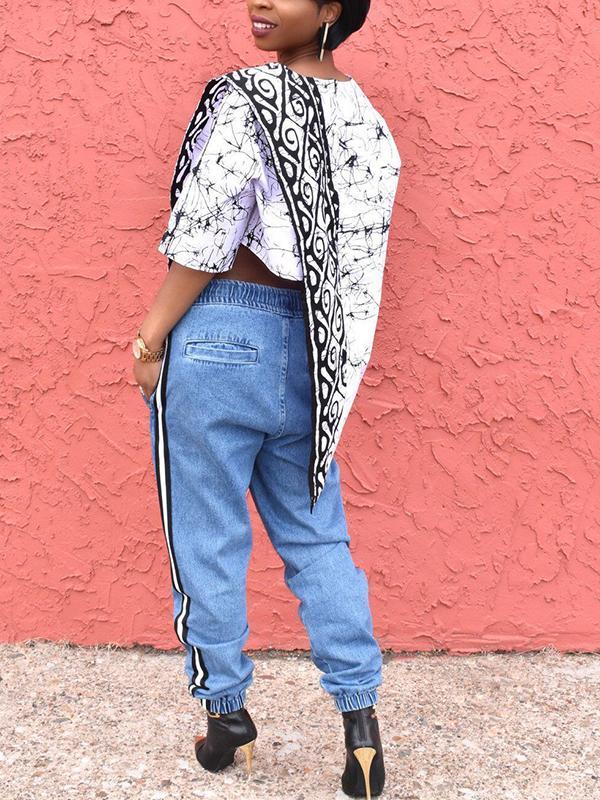 Women's fashion irregular sleeve top