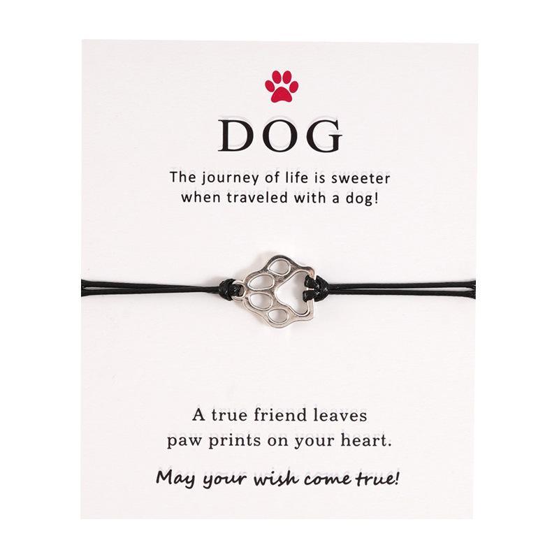 Ladies adjustable bracelet with DOG paw pattern