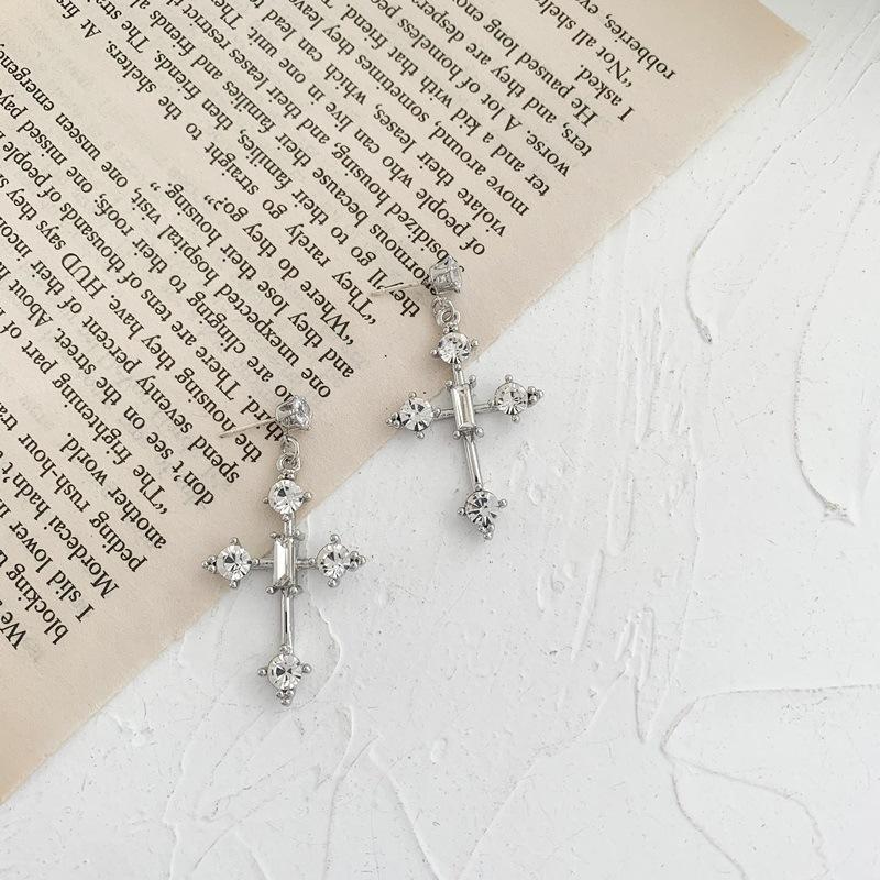 Women's Crystal Cross Vintage Earrings