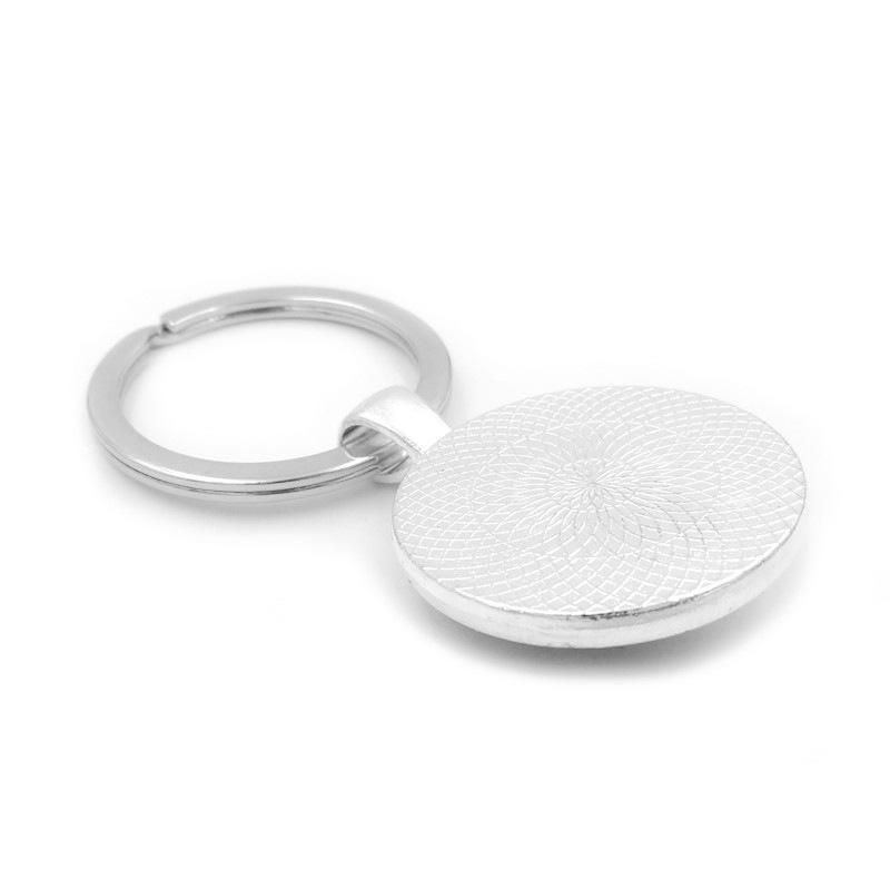 Dog Footprint Glass Pendant Keychain