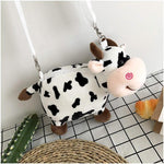 Load image into Gallery viewer, Cow plush bag personality cute messenger bag student cartoon mobile phone shoulder bag
