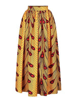 Load image into Gallery viewer, Fashion African Print Slotted Neck Top Split Long Skirt Two Piece Set
