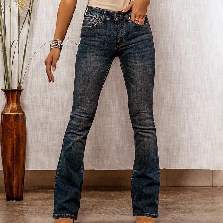 Retro casual solid color jeans