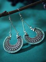 Load image into Gallery viewer, Women&#39;s Retro Ethnic Fan Shaped Threaded Long Earrings
