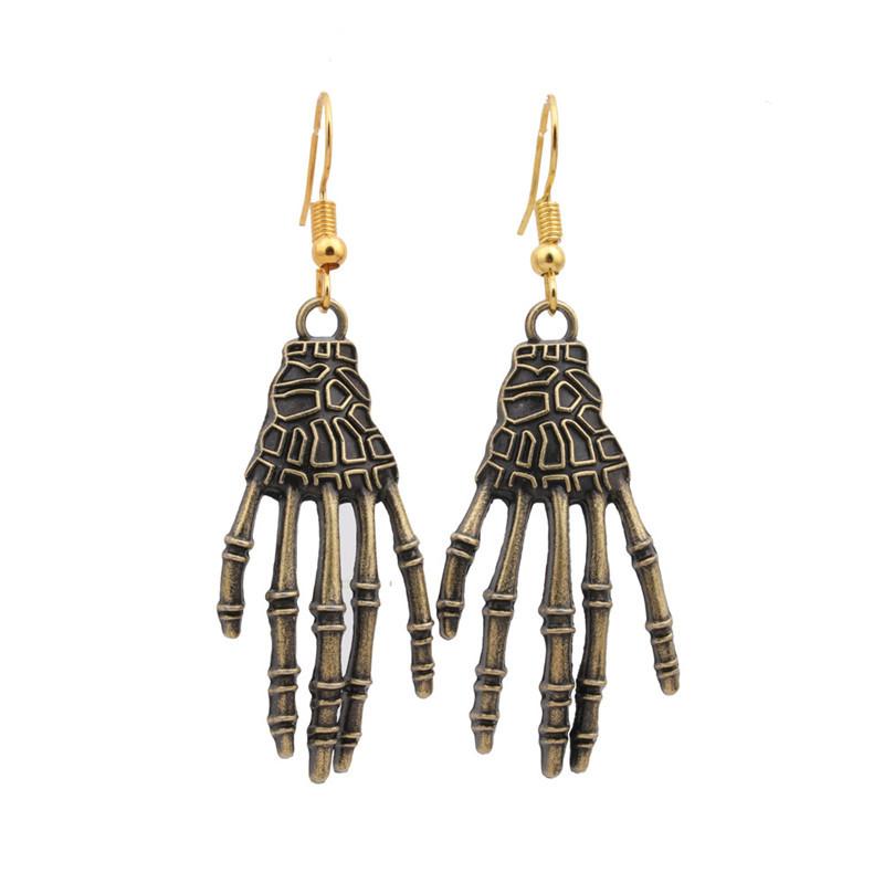Halloween skull palm earrings