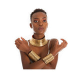 Load image into Gallery viewer, Tribal Exaggerated Necklace Two-hand Ring Bracelet Set
