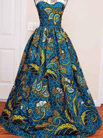 Load image into Gallery viewer, Ladies Elegant African Print Sexy Strapless Dress
