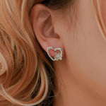 Load image into Gallery viewer, Ladies dog Paw hollow heart Earrings

