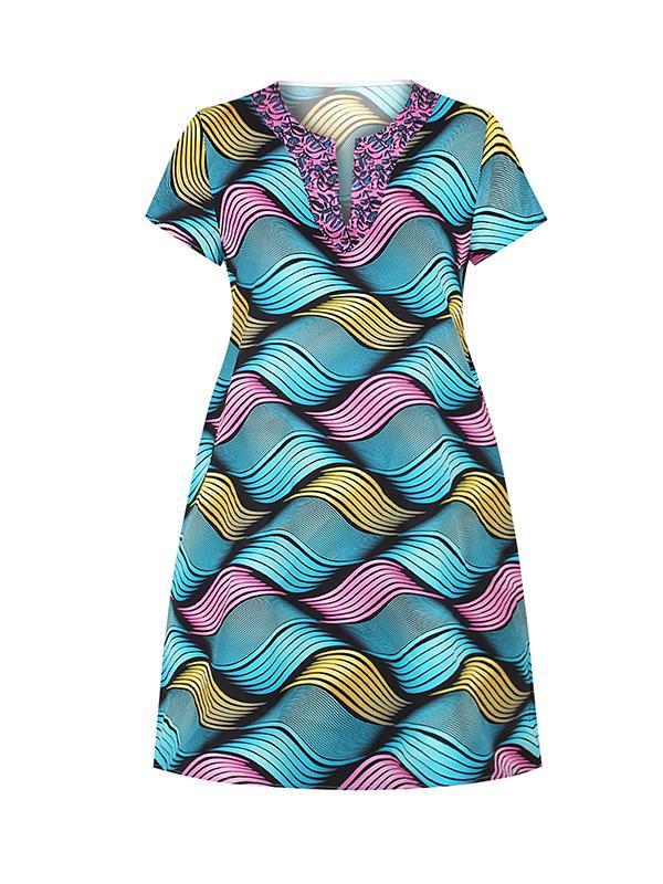 Casual V-neck Short Sleeve Dress