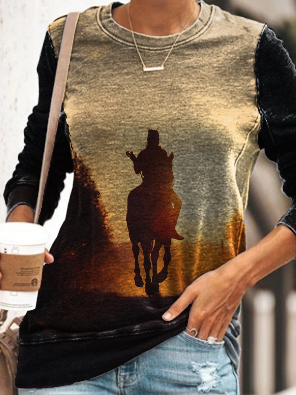 Women's Equestrian Casual Long Sleeve T-shirt