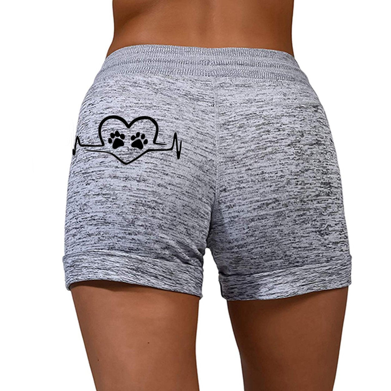 Cute dog paw print casual shorts