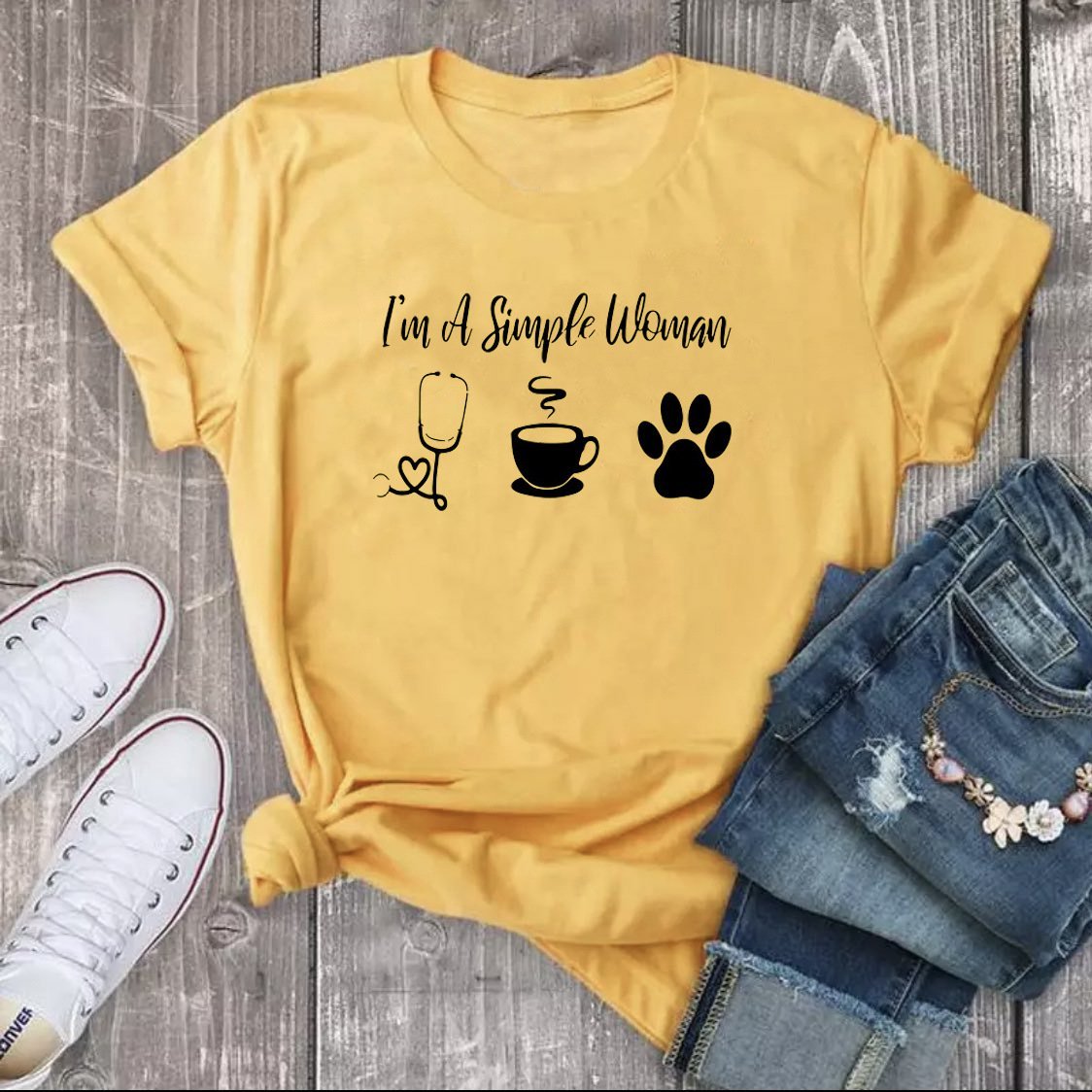 Ladies i'm a simple women print t-shirt