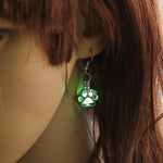 Load image into Gallery viewer, Personalized Hollow Multicolor Luminous Dog Paw Earrings
